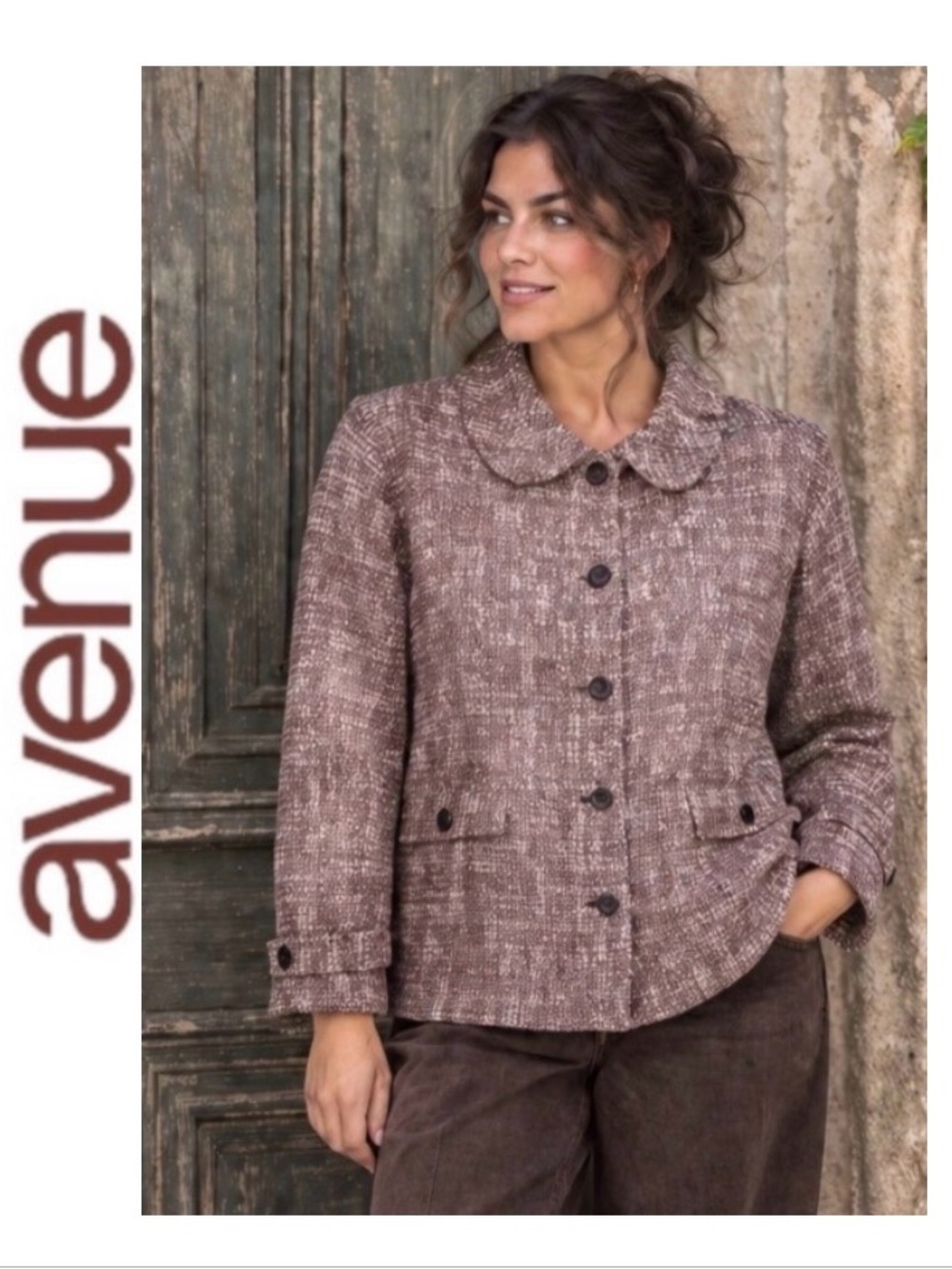 26W Avenue Pink Tweed. 🎀 Brand New Tweed Jacket, with Peter Pan Collar.